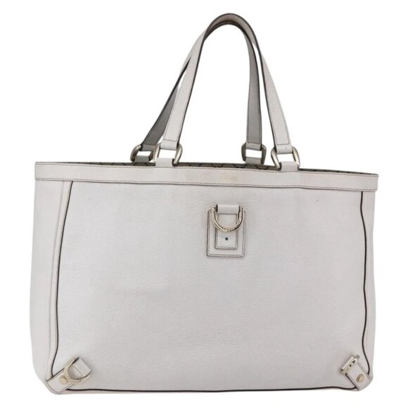 Gucci Handbags - GUCCI Abbey Tote Bag Leather White Gold